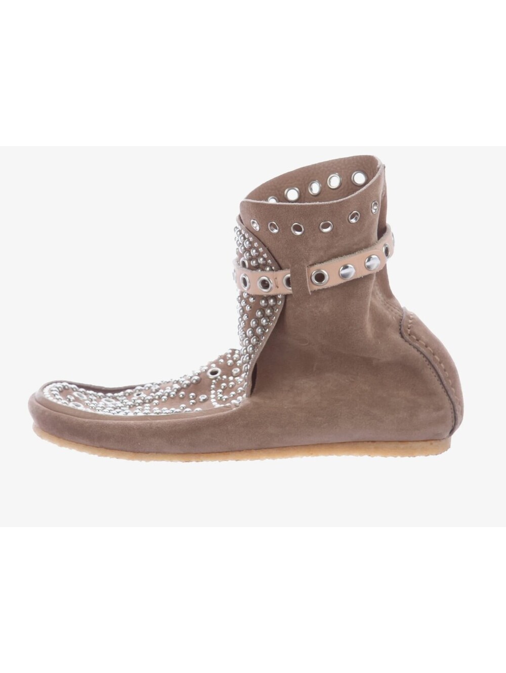 Isabel Marant Morley Taupe Suede Studded Moccasin Ankle Boots Rare - Size 39 - Picture 4 of 7